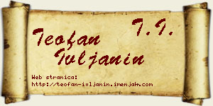 Teofan Ivljanin vizit kartica